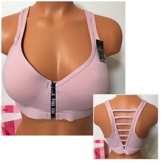PINK Victoria's Secret Other - NEW PINK VS ULTIMATE FRONT ZIP PUSH UP SPORT BRA